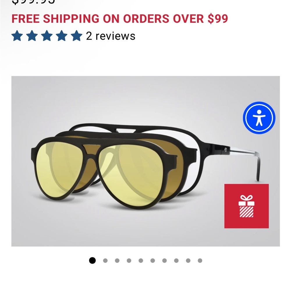 3IN1 Aviator Sunglasses with Yellow Lenses